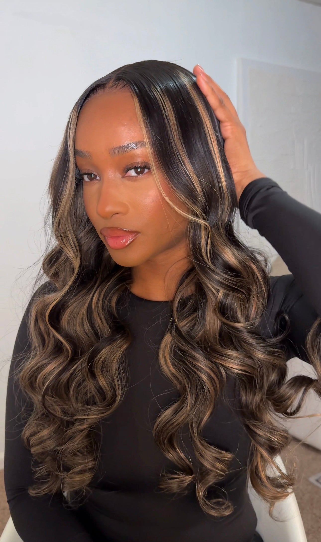 24” 6*5 HD Lace Balayage Honey Blonde Highlight Glueless Wig