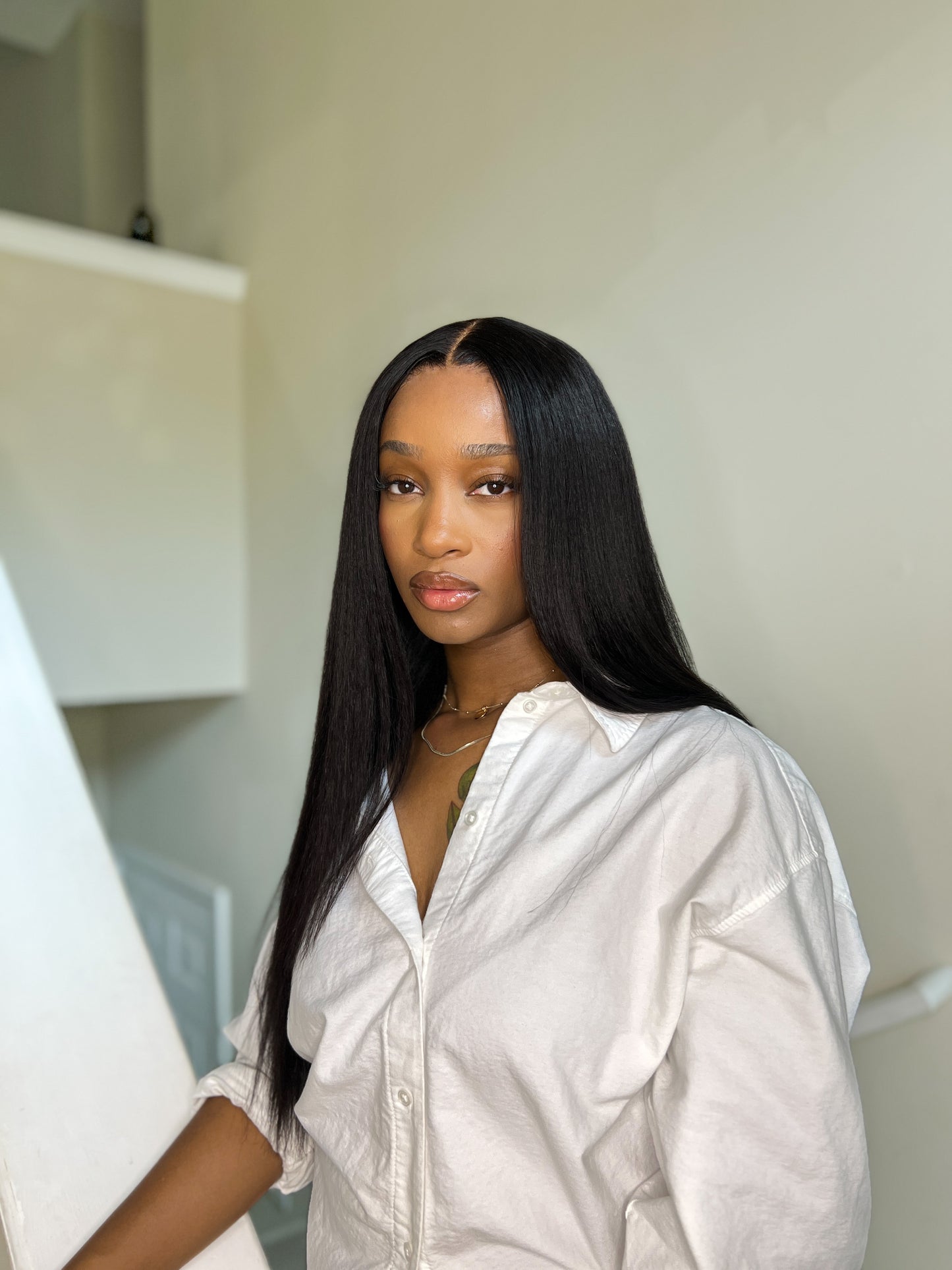 24” 7x5 kinky straight glueless wig