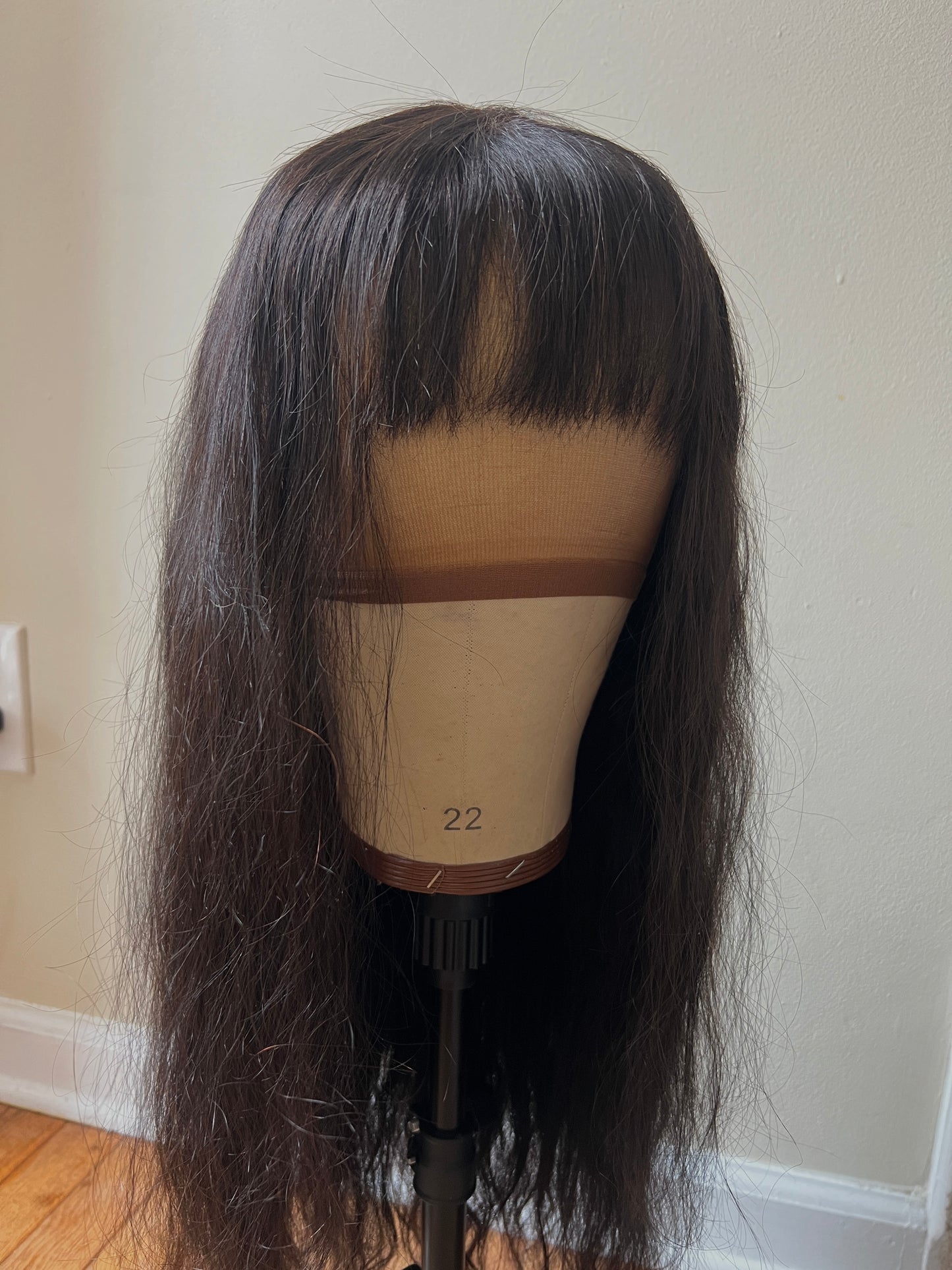 22” glueless closure wig