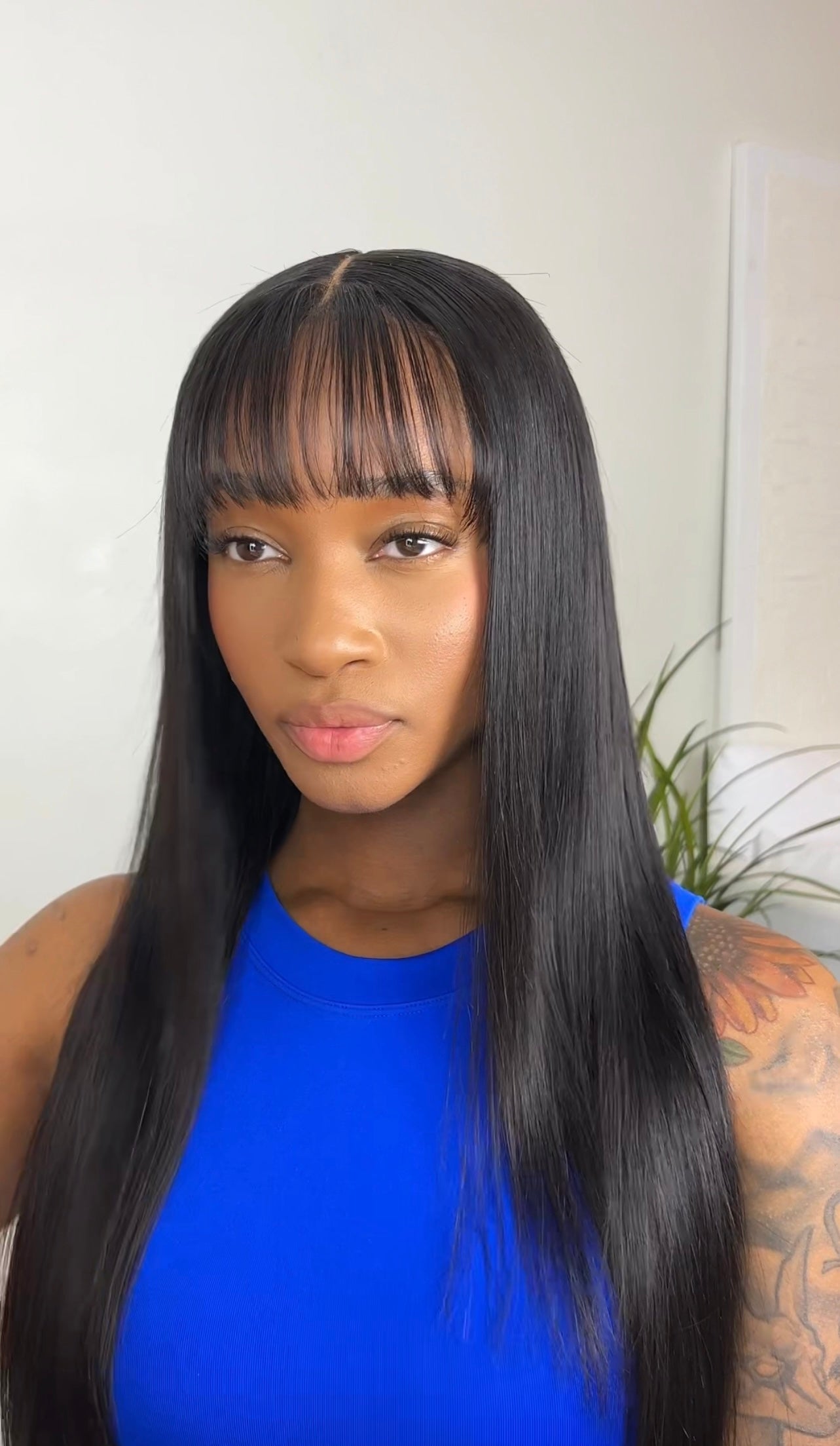 22” glueless closure wig