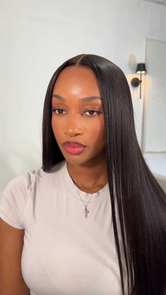 9x6 22" yaki straight lace closure wig