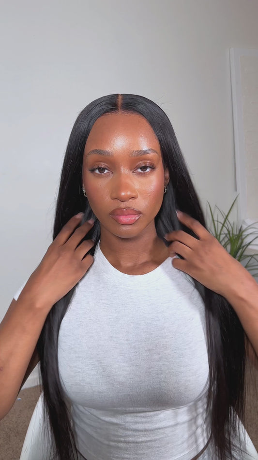 24” 7x5 jet black glueless wig