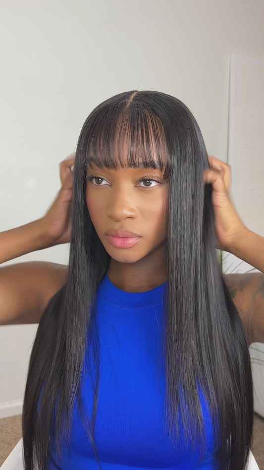 22” glueless closure wig